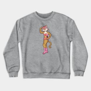 Mexican Cat Luchador Wrestler Sketch Drawing Crewneck Sweatshirt